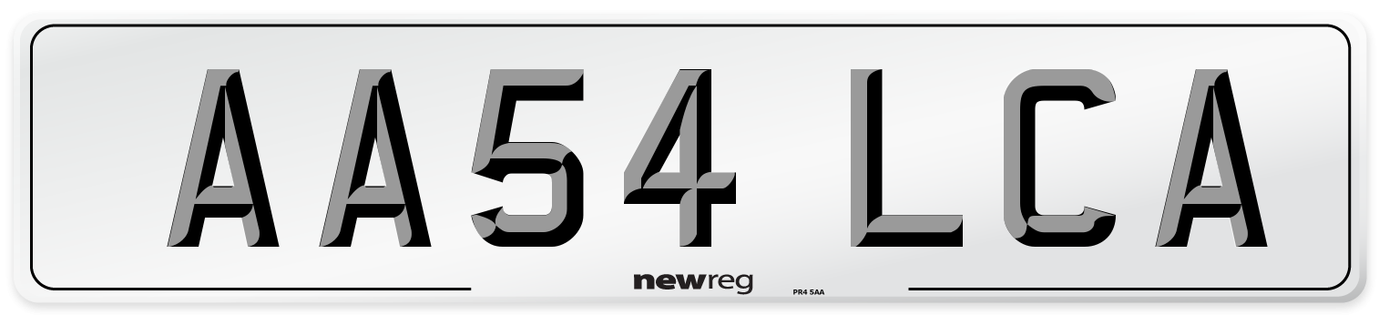 AA54 LCA Number Plate from New Reg